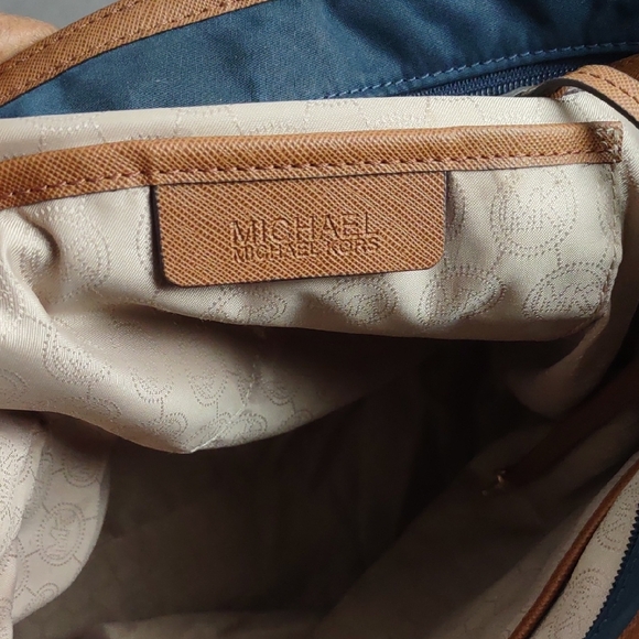 Michael Kors Dark Blue and Brown Tote - Picture 12 of 15